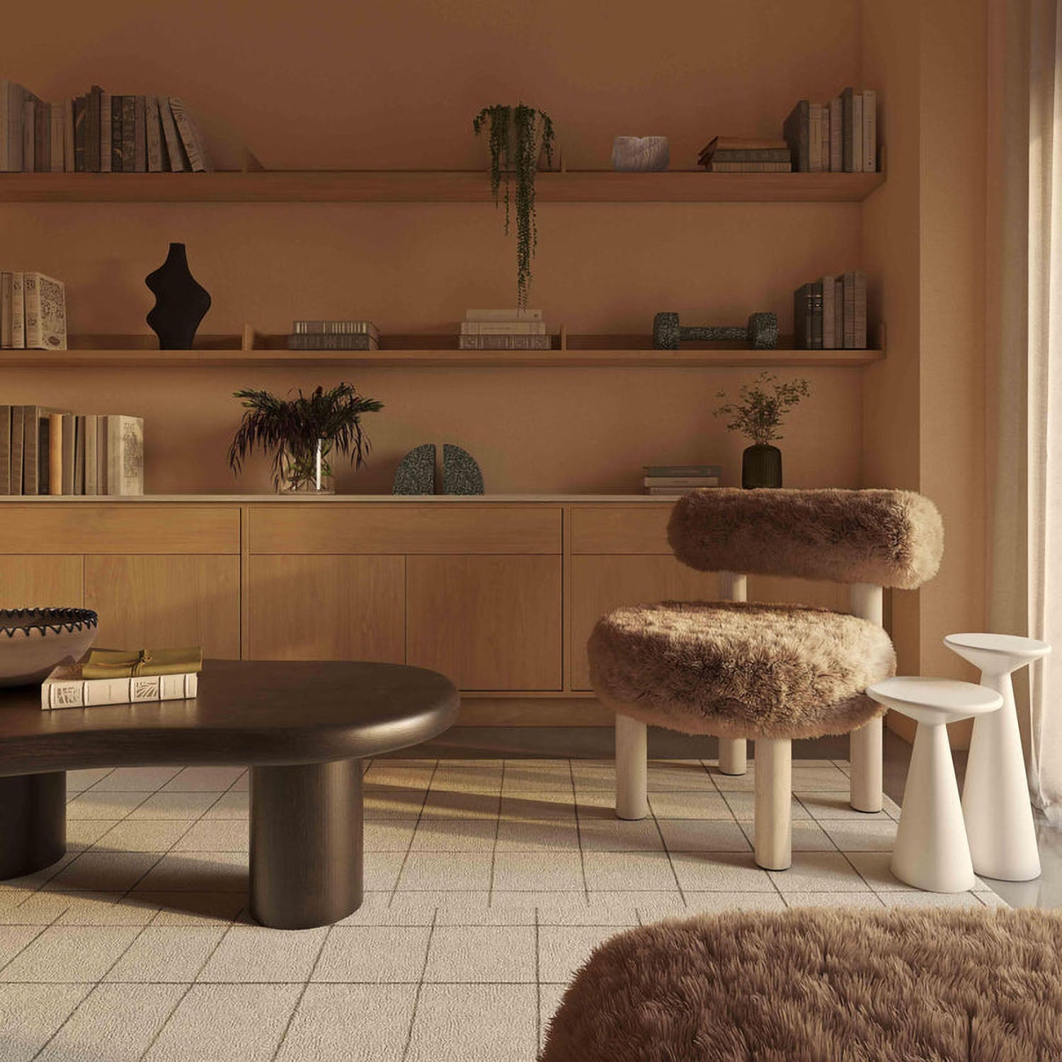 TOV Furniture Carmel Vegan Shearling Accent Chair