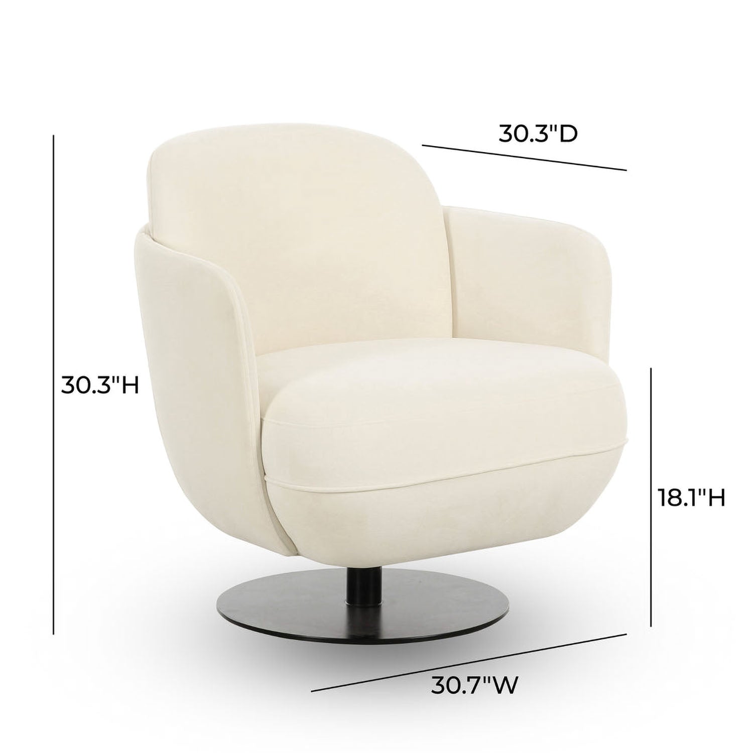 TOV Furniture Solange Velvet Swivel Chair