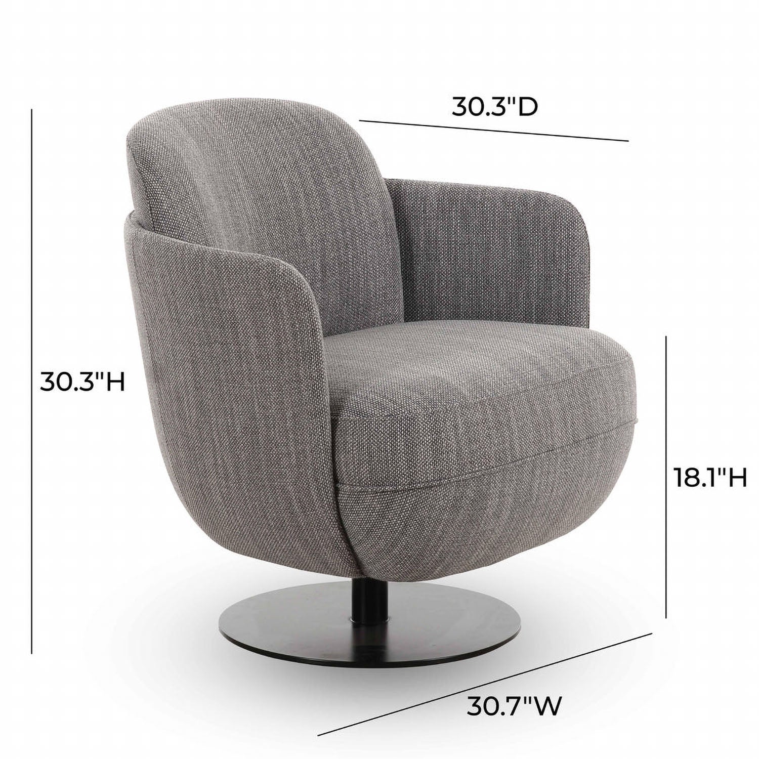 TOV Furniture Solange Velvet Swivel Chair