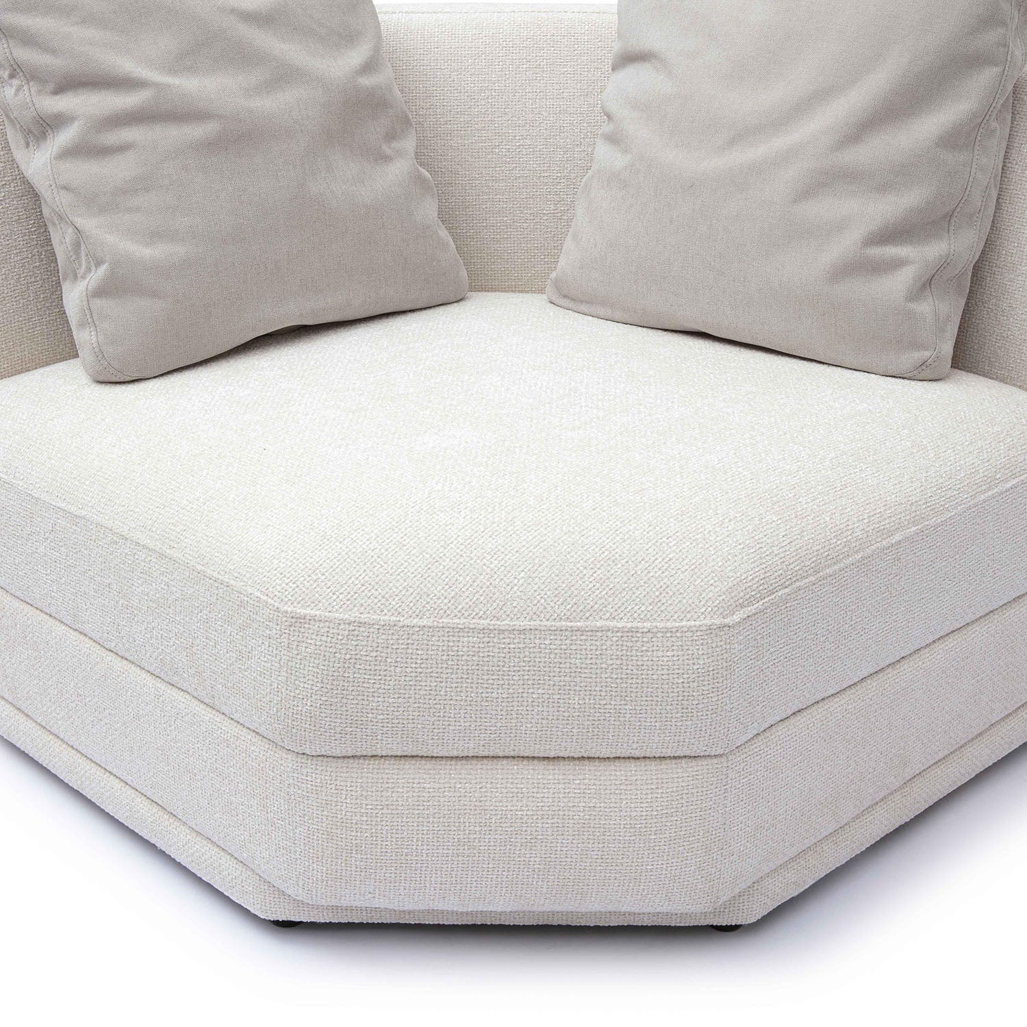 TOV Furniture Perry Cream Chenille Modular Wedge Corner Chair