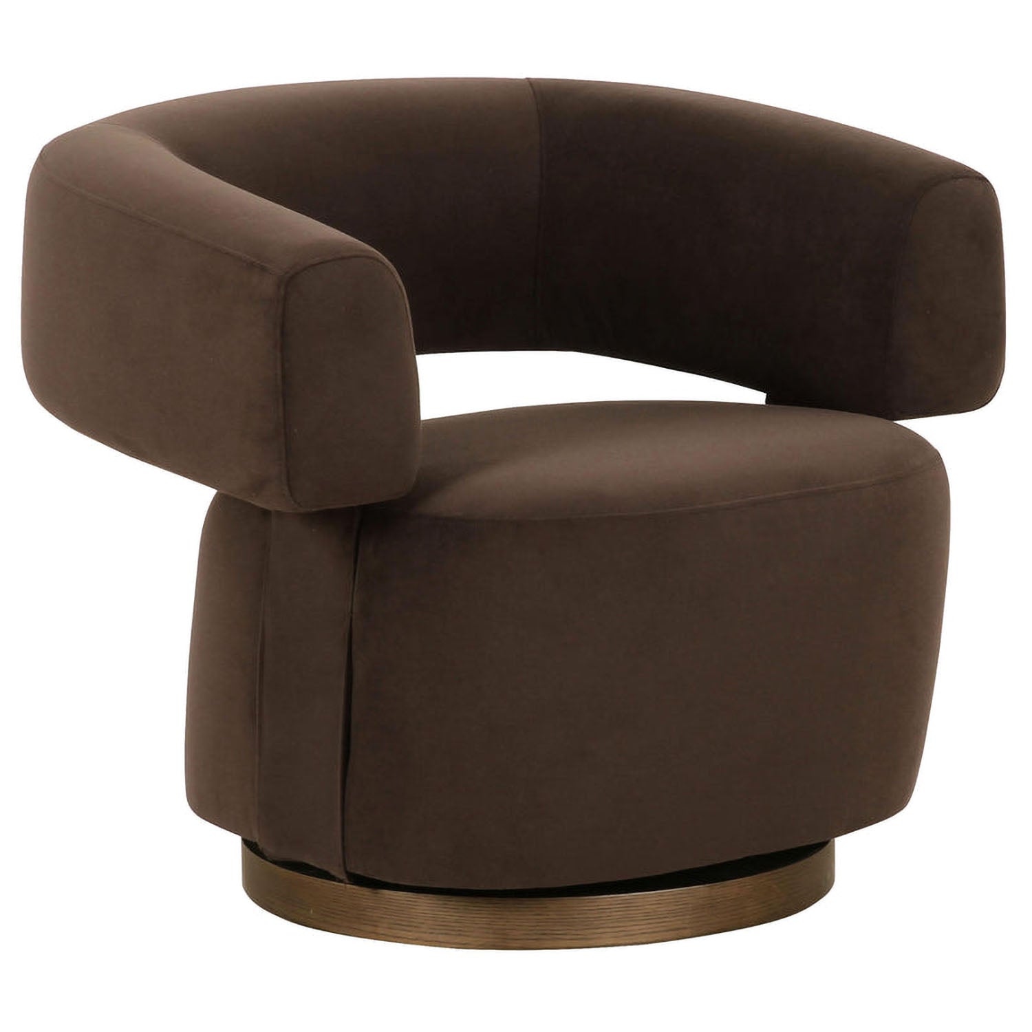 TOV Furniture River Chocolate Brown Performance Velvet Swivel Accent Chair