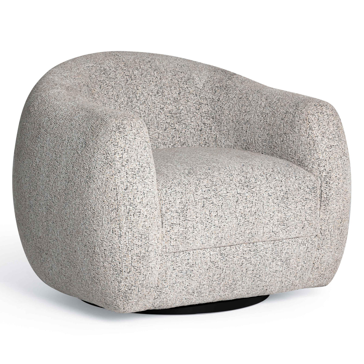 TOV Furniture Judy Black and White Woven Performance Swivel Chair in black and white woven fabric, primary product view