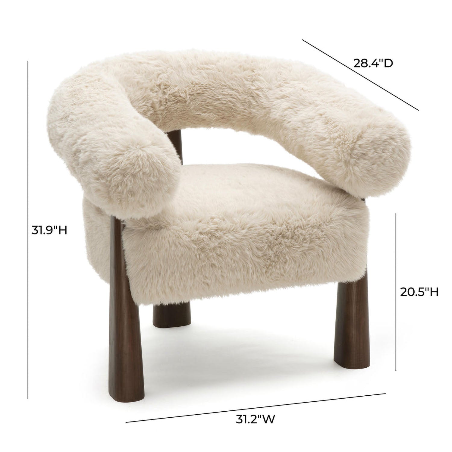 TOV Furniture Spara Straight Vegan Shearling Accent Chair