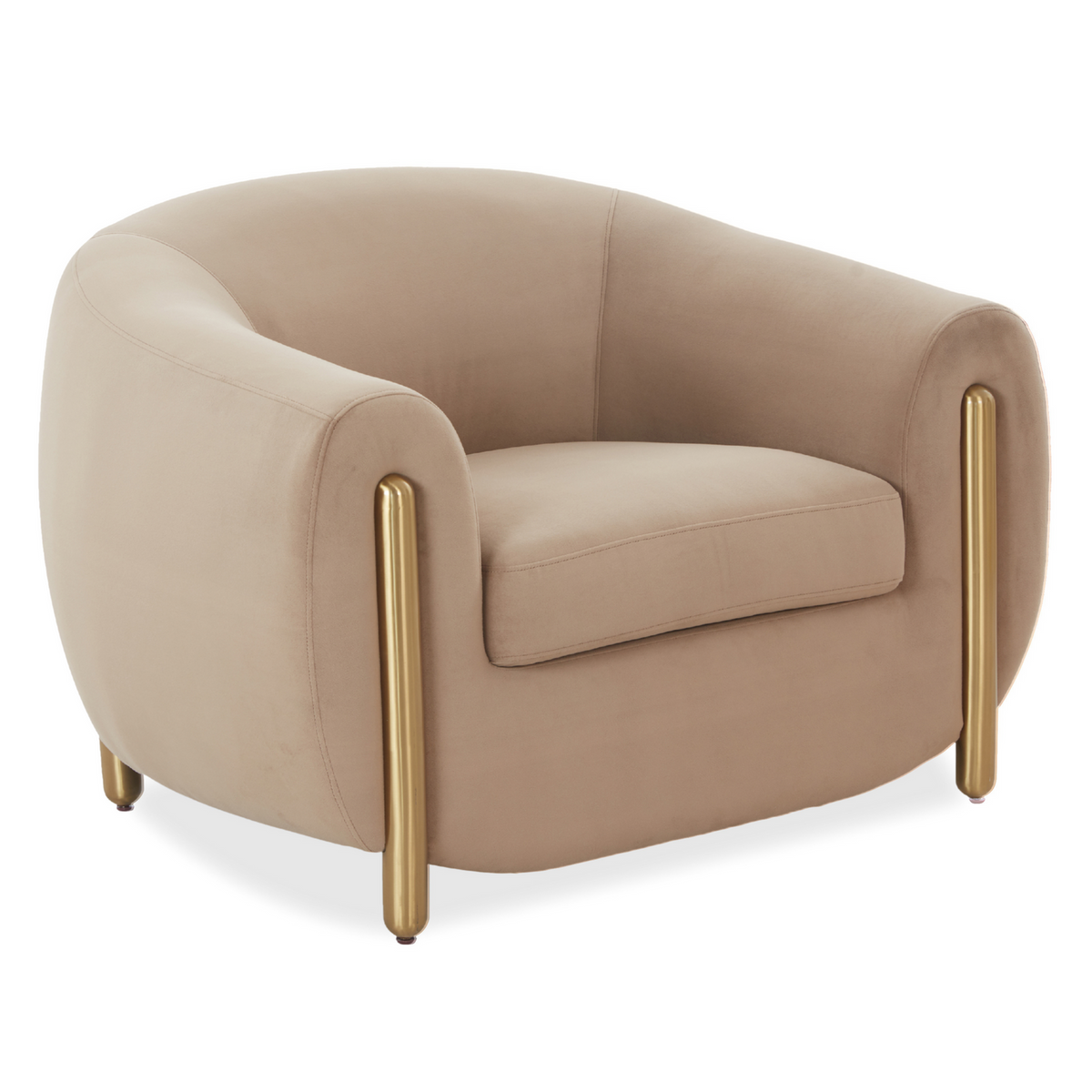 TOV Furniture x Inspire Me! Lina Cafe Au Lait Accent Chair in cafe au lait velvet, primary product view