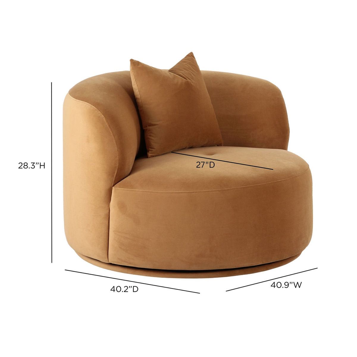 TOV Furniture Fickle Camel Swivel Accent Chair
