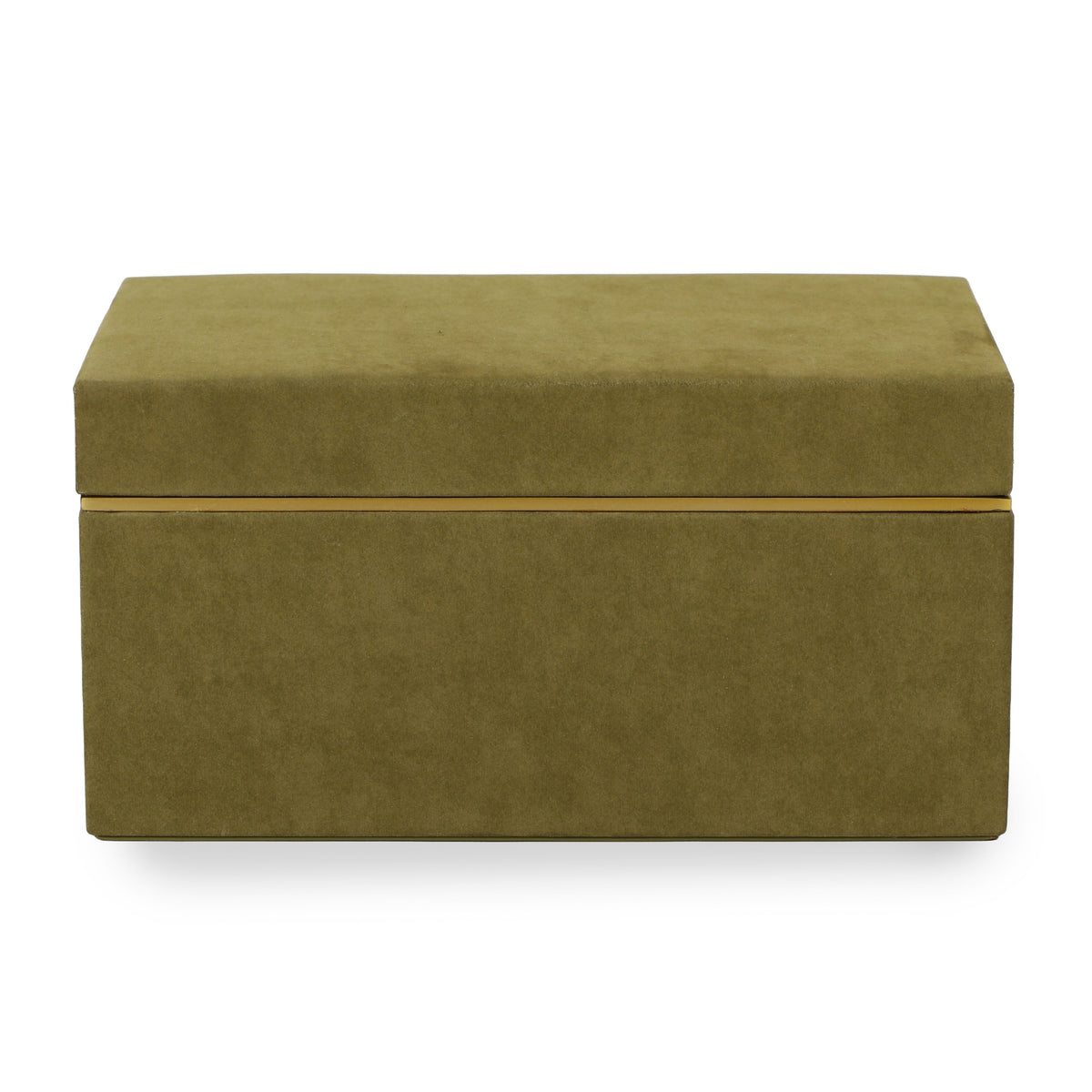 TOV Furniture Pisa Green Vegan Suede Storage Box in green vegan suede, primary product view