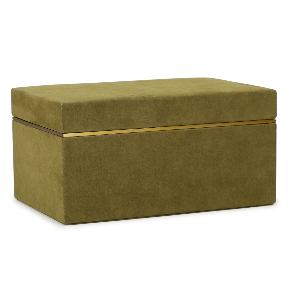 TOV Furniture Pisa Green Vegan Suede Storage Box