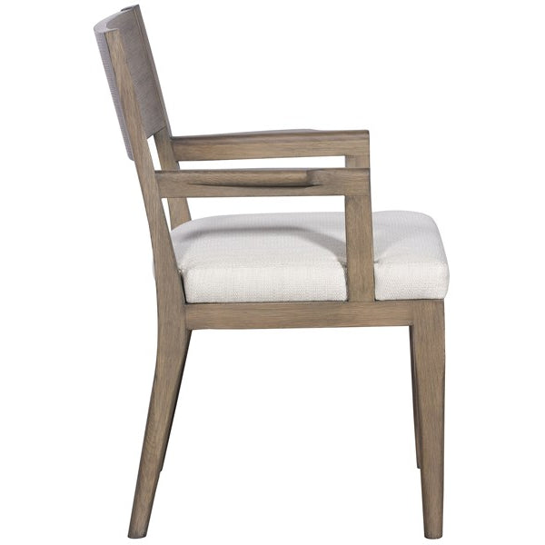 Vanguard Furniture Ridge Nada Natural Fabric/Truffle Dining Arm Chair