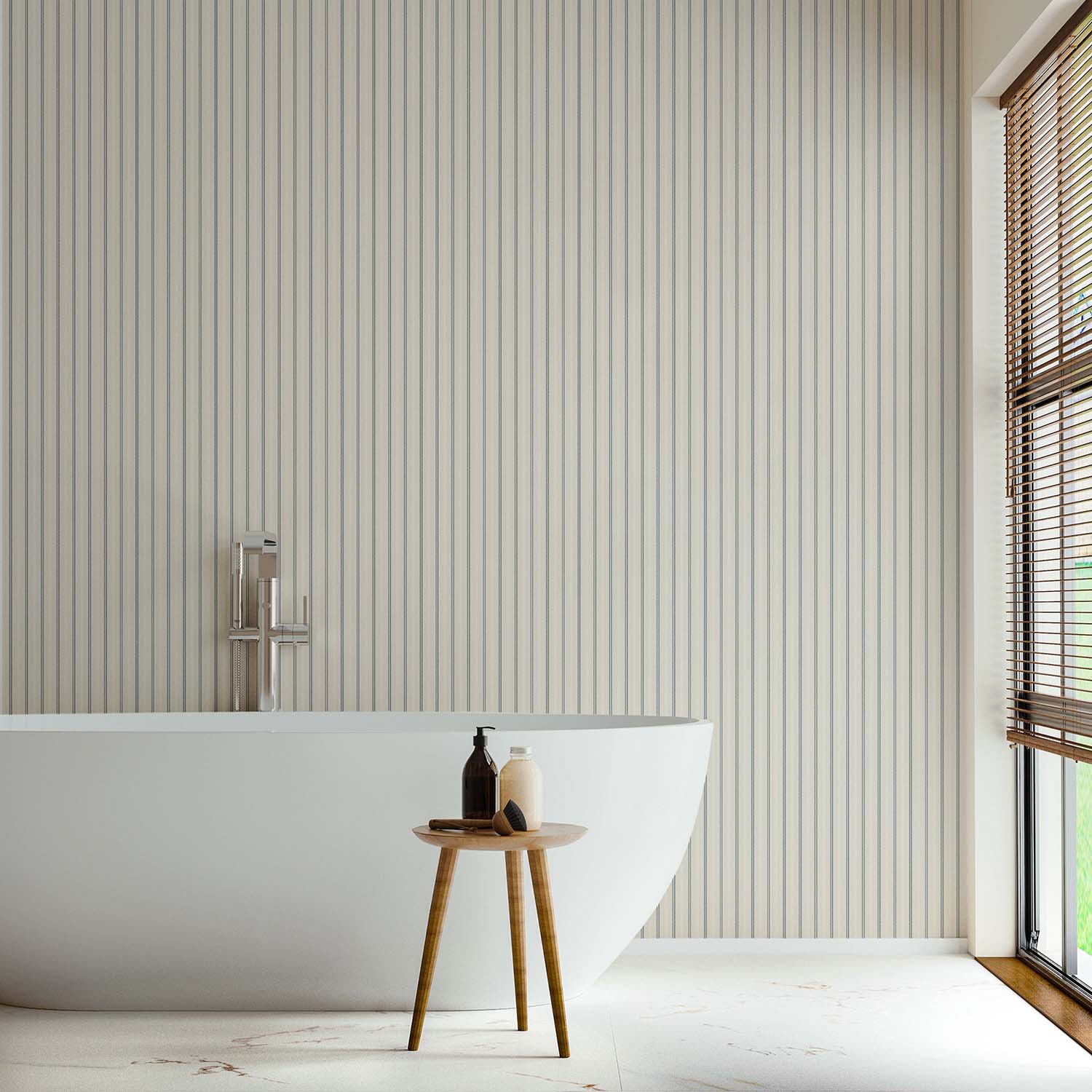 Mitchell Black Tailored Stripe Wallpaper