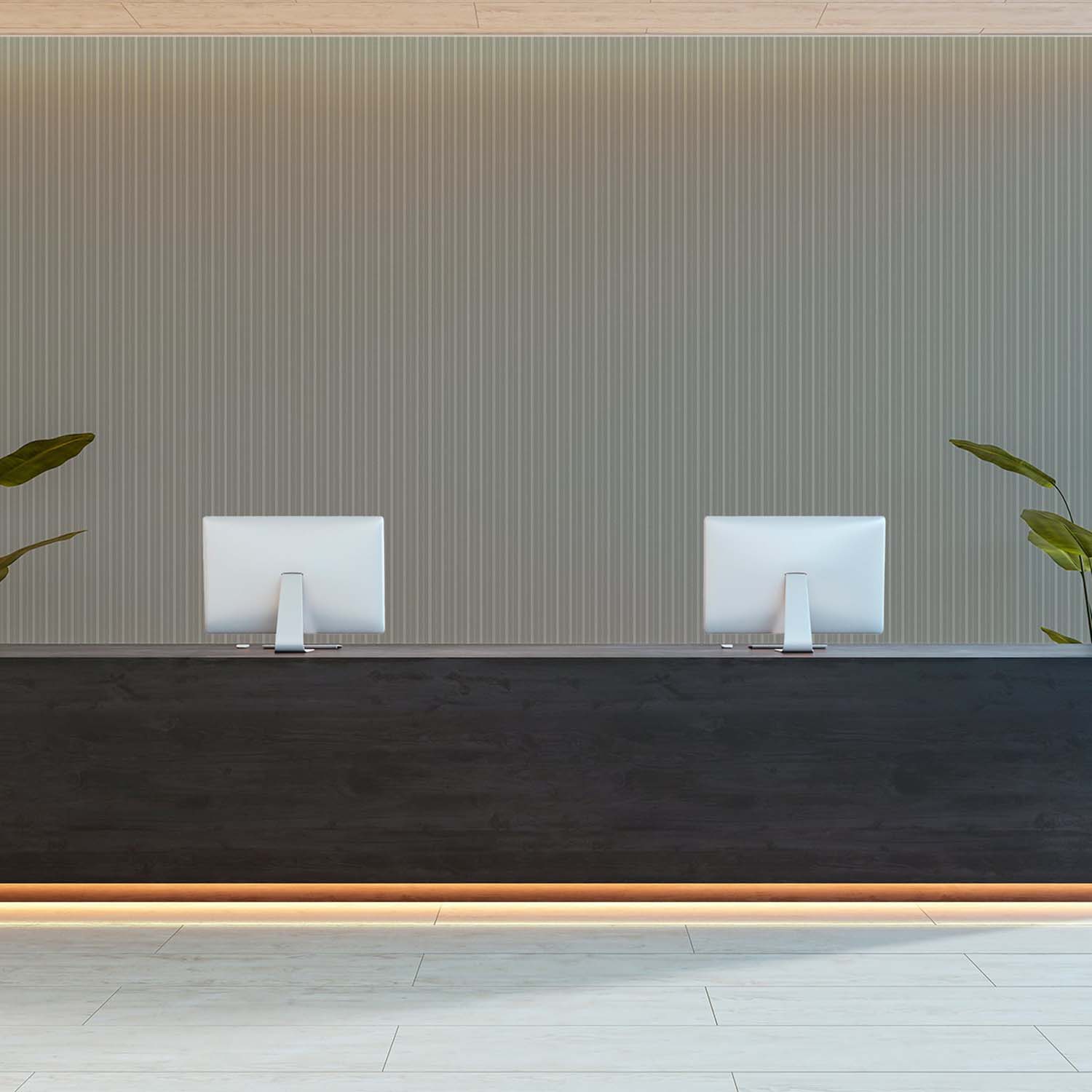 Mitchell Black Tailored Stripe Wallpaper