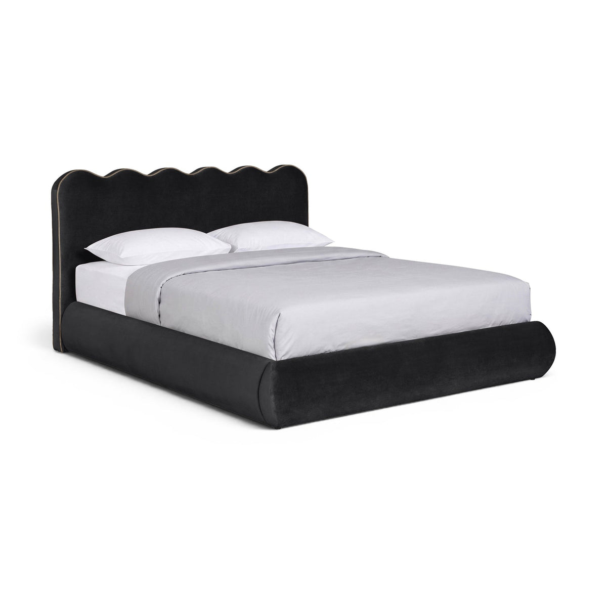 Tempo Black Velvet Upholstered Bed