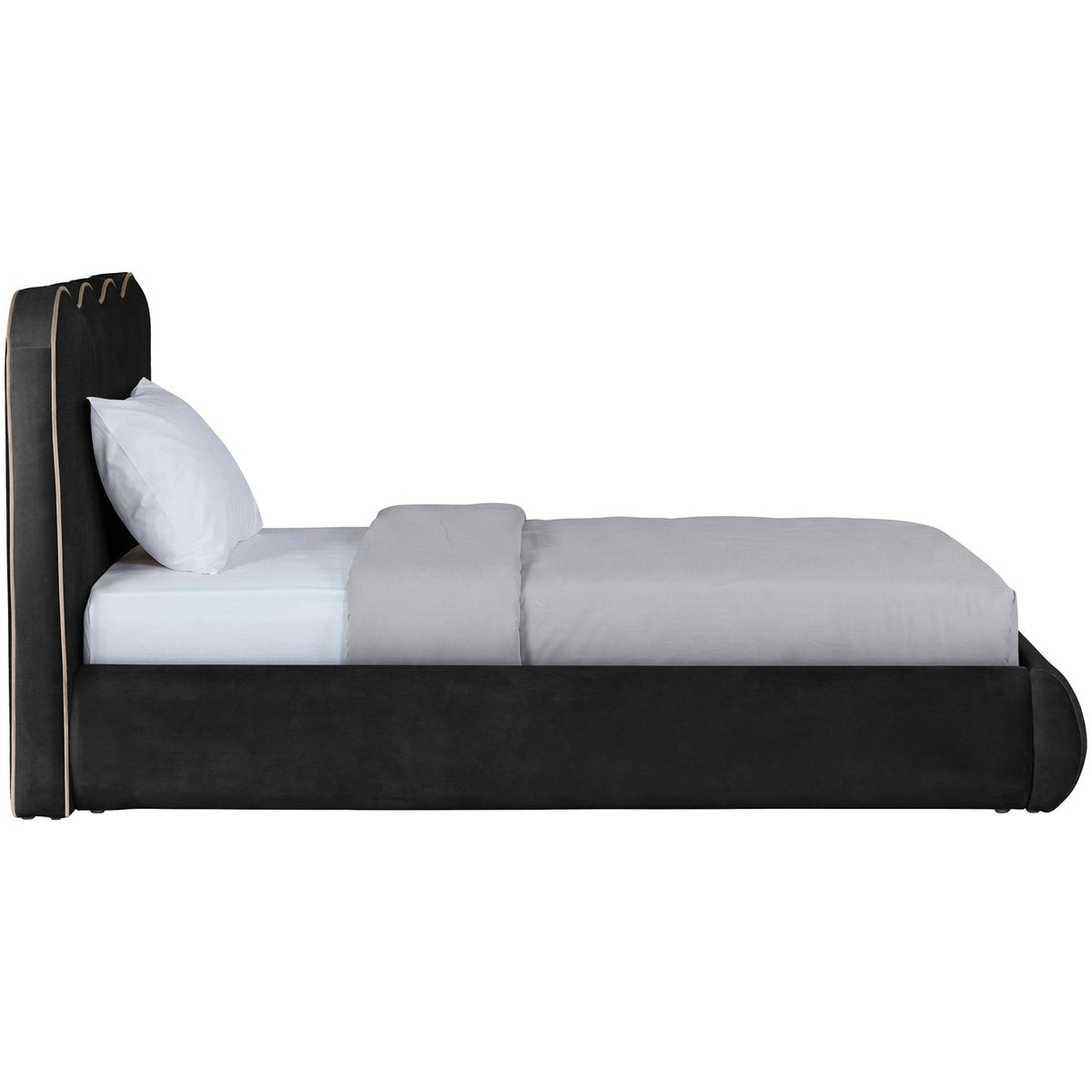 Tempo Black Velvet Upholstered Bed