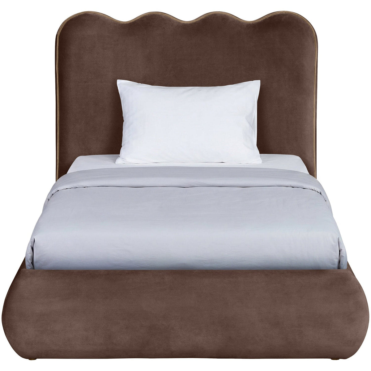Tempo Brown Velvet Upholstered Bed