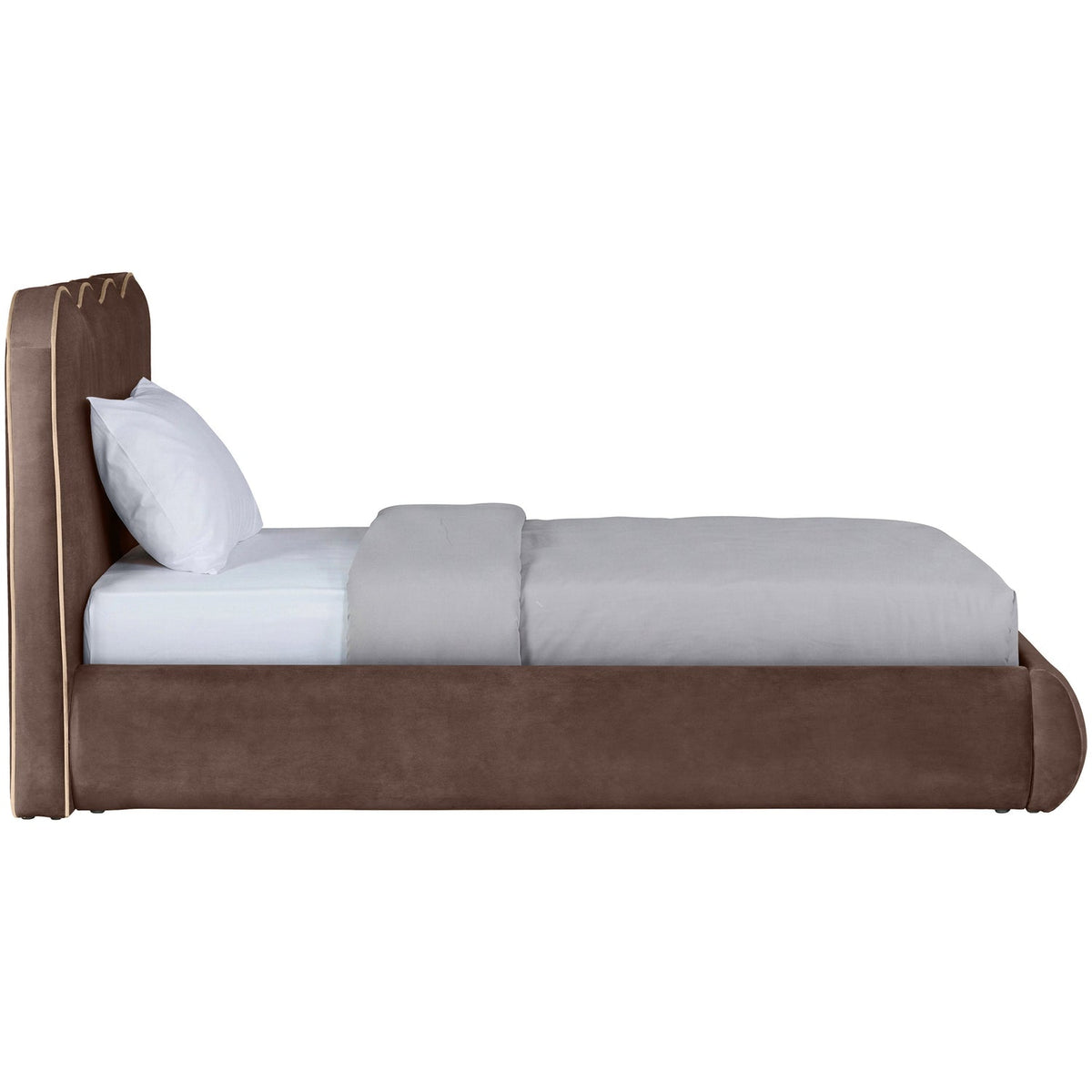 Tempo Brown Velvet Upholstered Bed