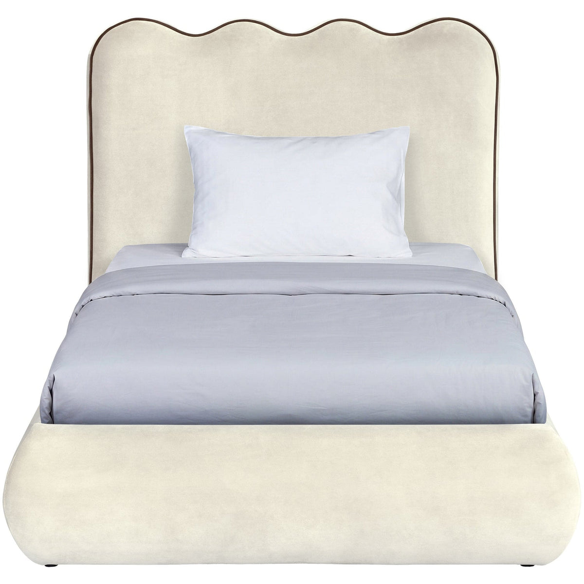 Tempo Cream Velvet Upholstered Bed