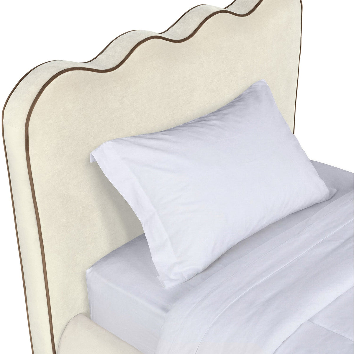 Tempo Cream Velvet Upholstered Bed
