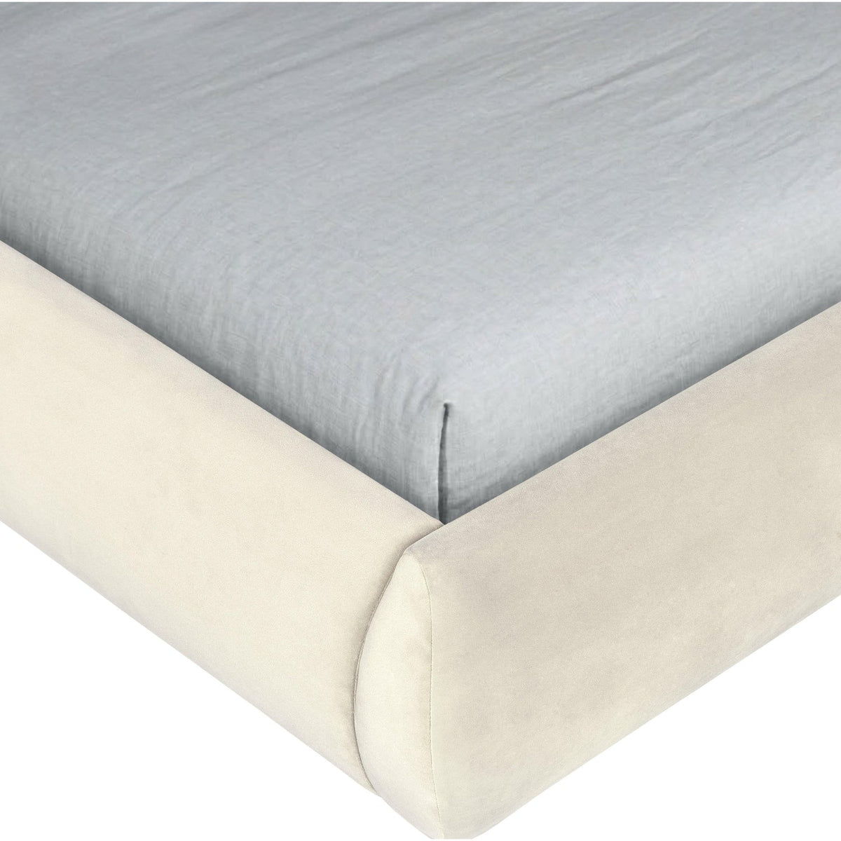 Tempo Cream Velvet Upholstered Bed