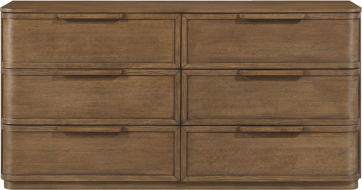Tiberio Brown Oak Veneer And Solid Wood Dresser