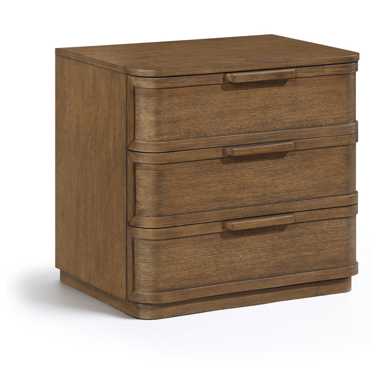 Tiberio 26" Brown Oak Veneer And Solid Wood Nightstand in brown walnut oak veneer and solid wood, primary product view