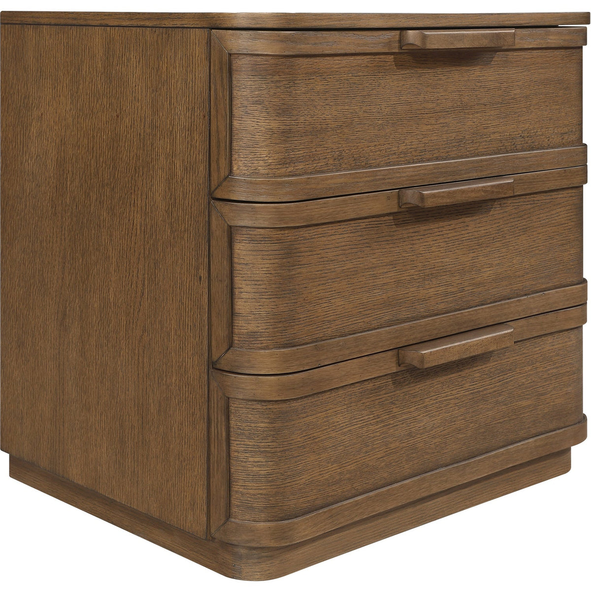 Tiberio 26in Brown Oak Veneer And Solid Wood Nightstand Set of 2