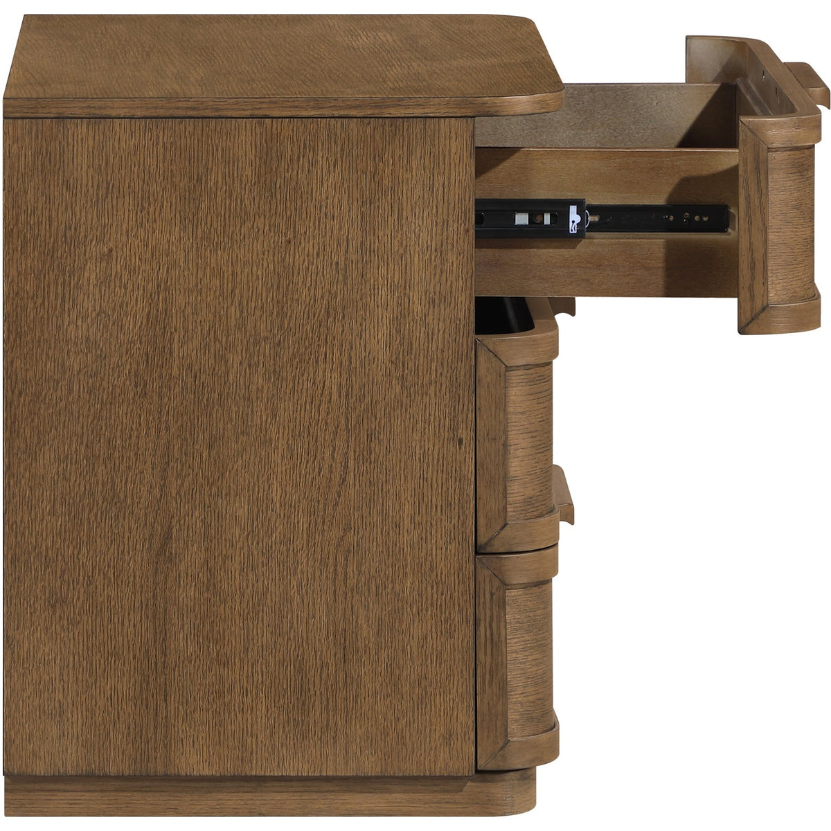 Tiberio 26in Brown Oak Veneer And Solid Wood Nightstand Set of 2