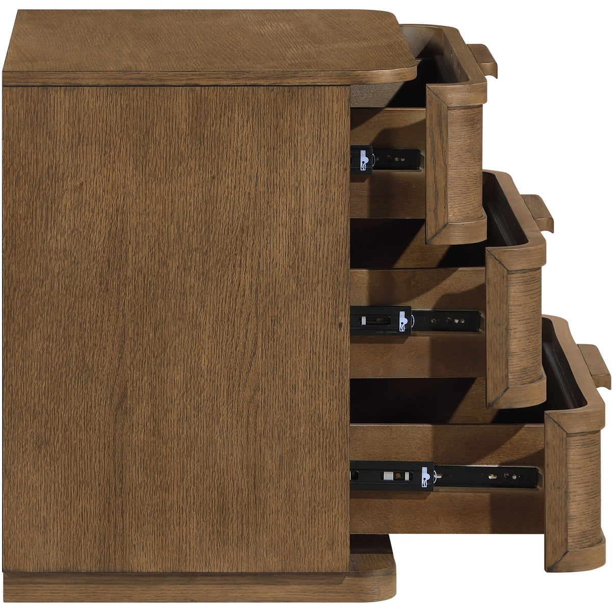 Tiberio 26in Brown Oak Veneer And Solid Wood Nightstand Set of 2