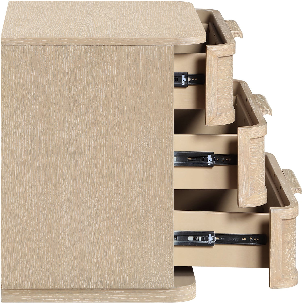 Tiberio 26in Natural Oak Veneer And Solid Wood Nightstand Set of 2