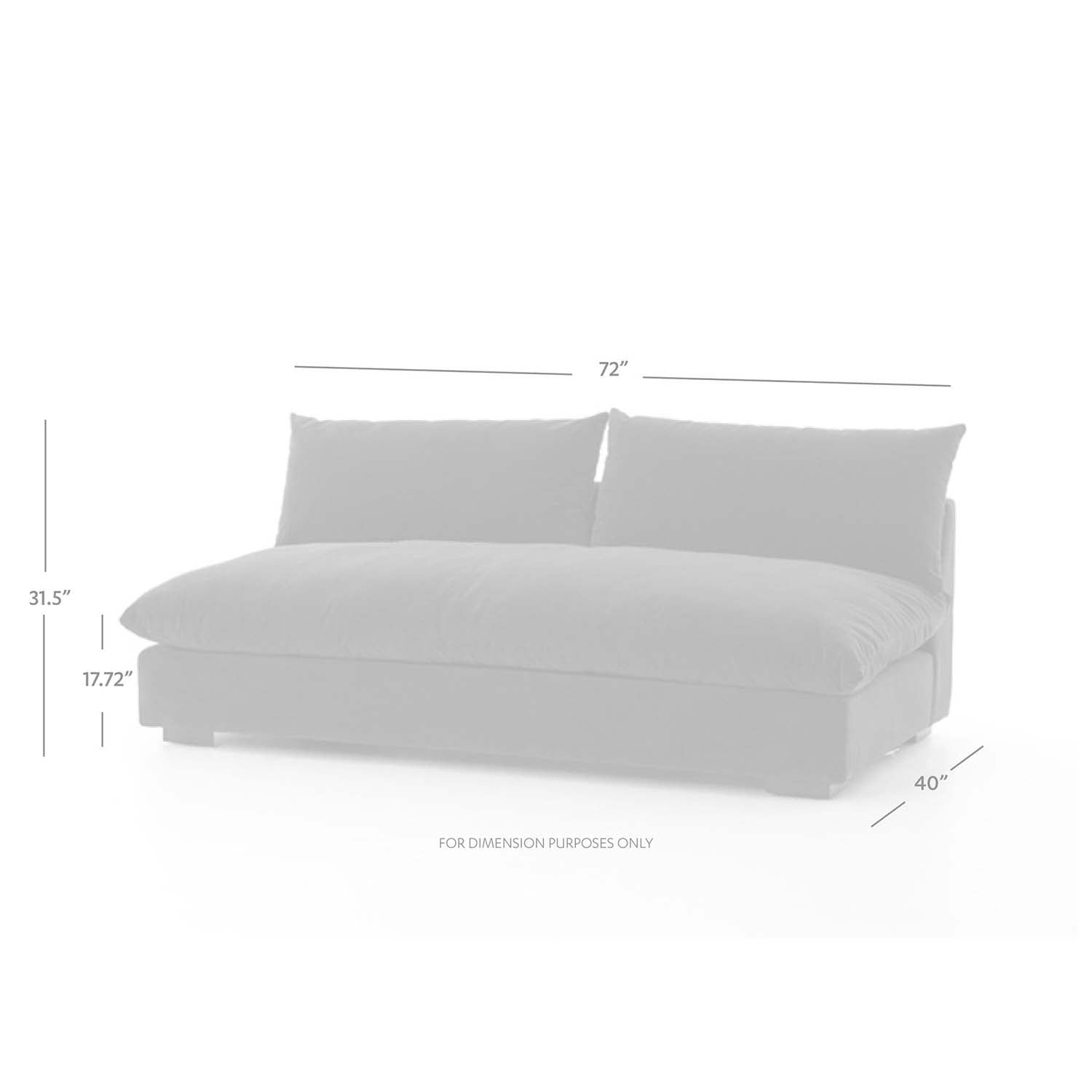 Four Hands Grant 74in Armless Sectional Sofa