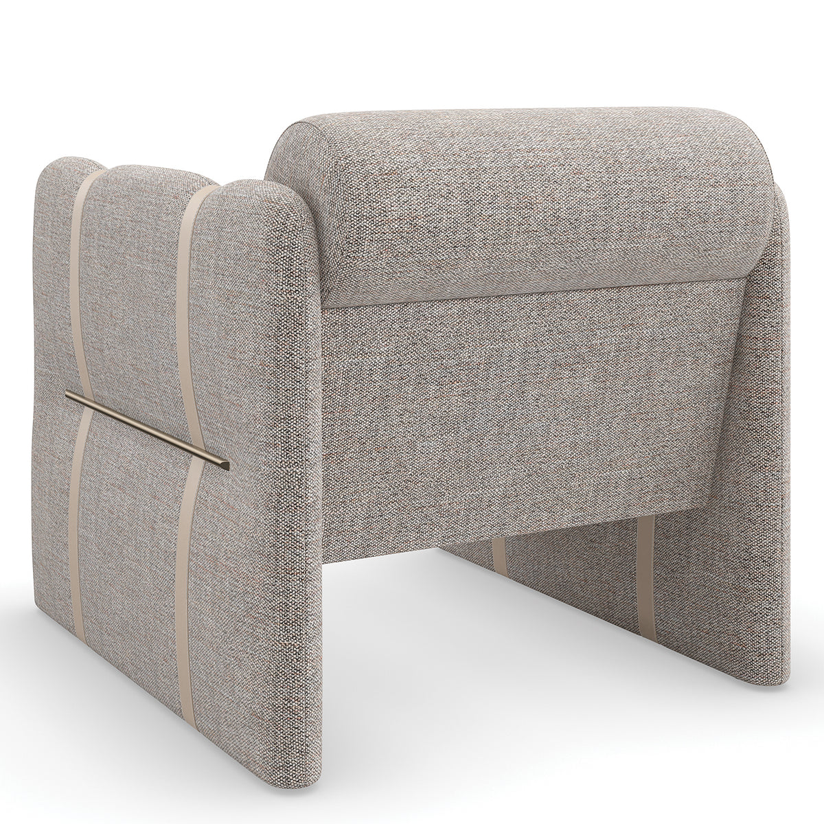 Caracole Cigar Brushed Gold Club Chair in Brushed Gold, styled in a room setting