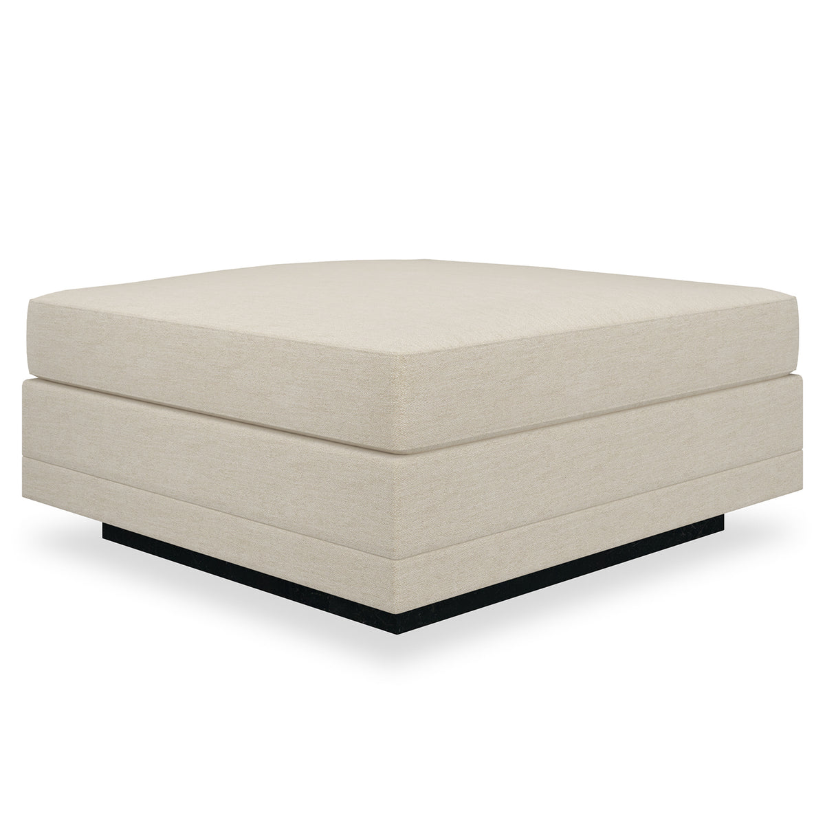 Caracole Fusion Neutral Ottoman front view