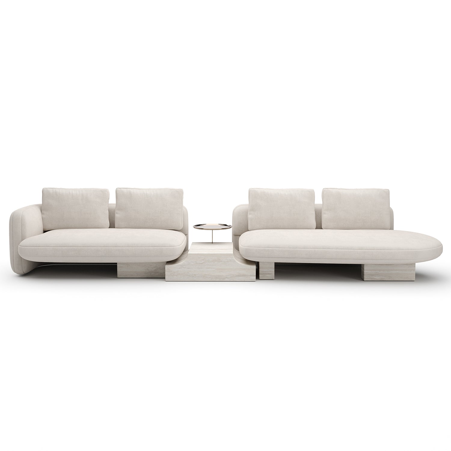 Caracole Overlap Bumper Ecru Sectional Sofa