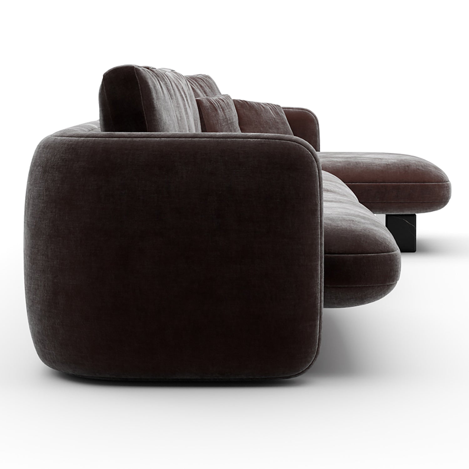 Caracole Overlap Chaise Dark Taupe Sectional Sofa