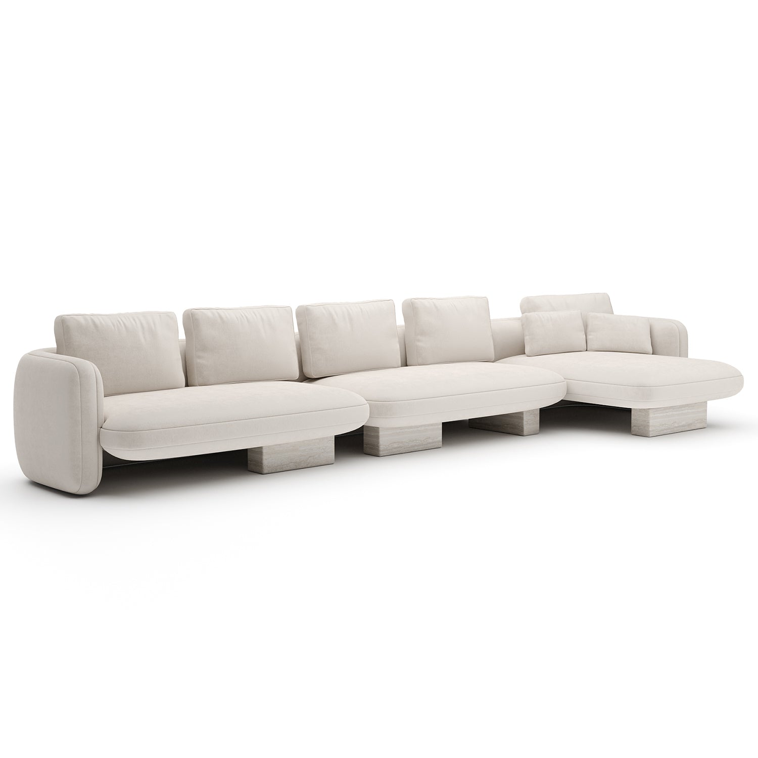 Caracole Overlap Chaise Ecru Sectional Sofa
