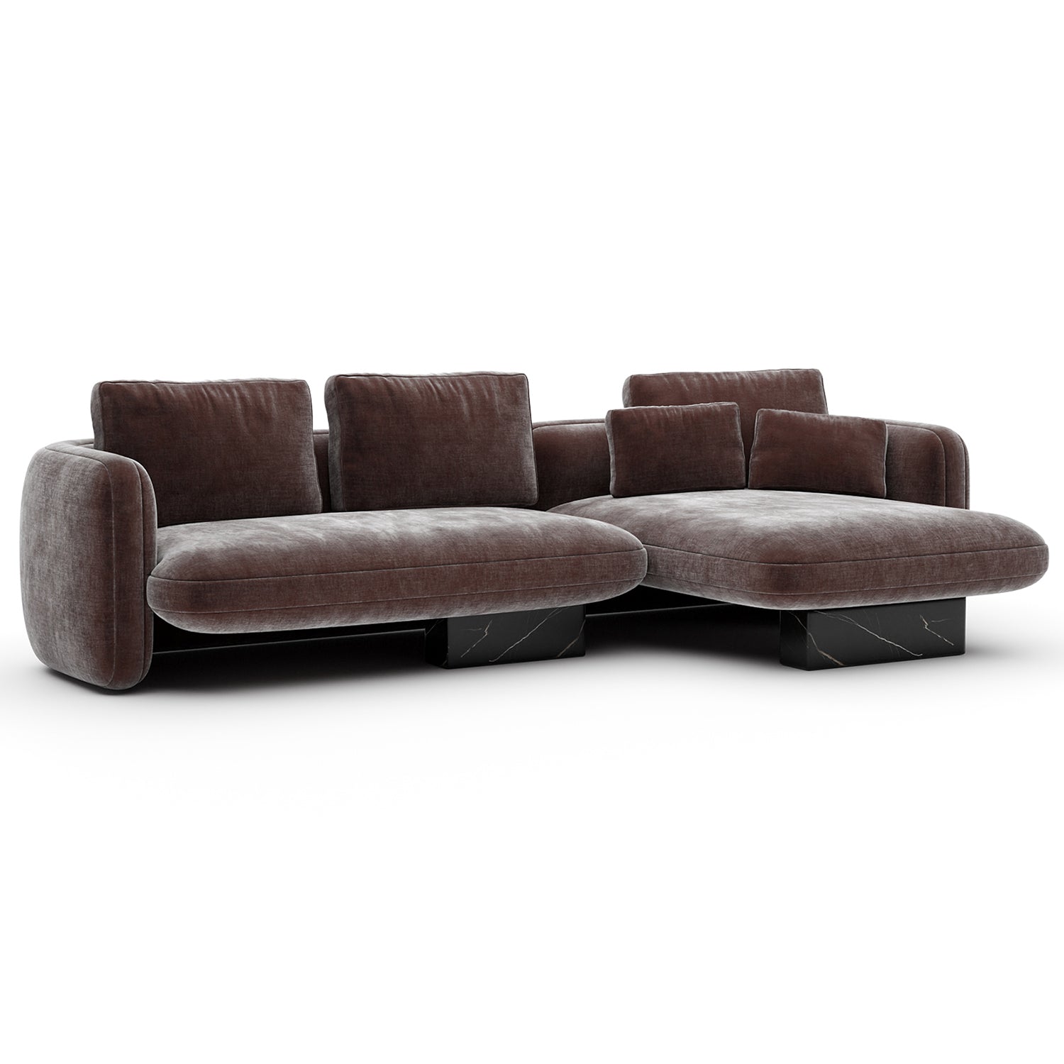 Caracole Overlap Chaise Dark Taupe Sectional Sofa