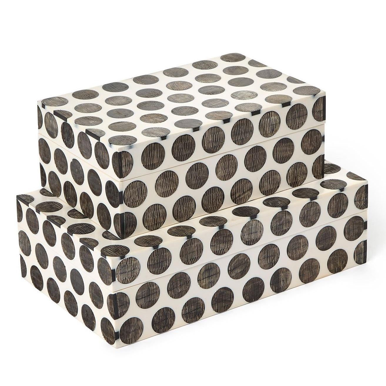 Dot Chiseled Covered Box Set of 2