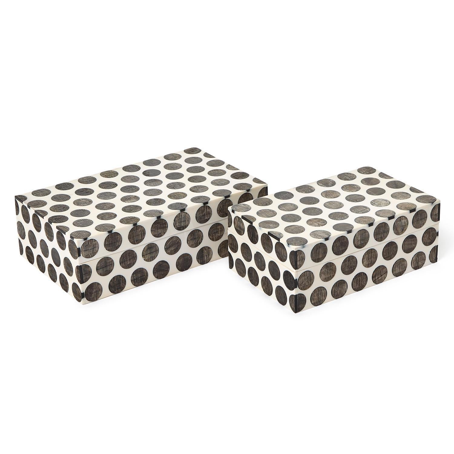 Dot Chiseled Covered Box Set of 2