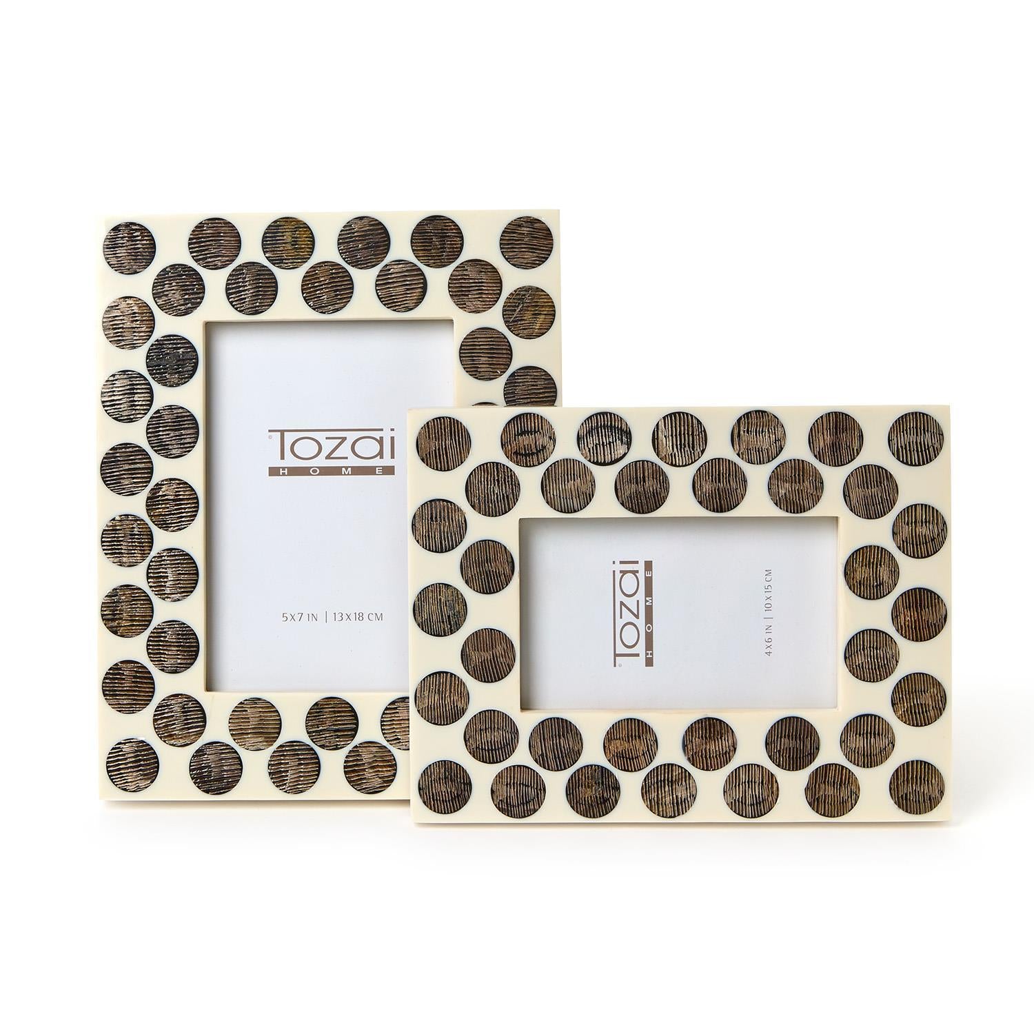 Dot Chiseled Horn Photo Frame Set of 2