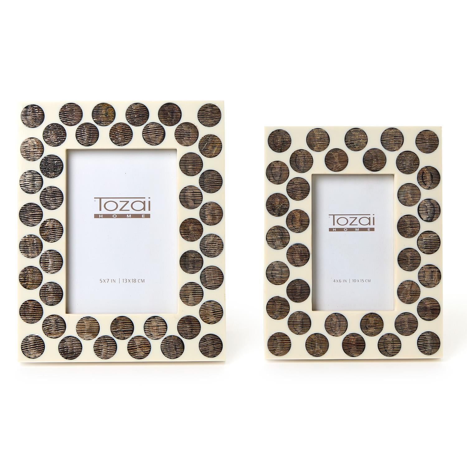 Dot Chiseled Horn Photo Frame Set of 2