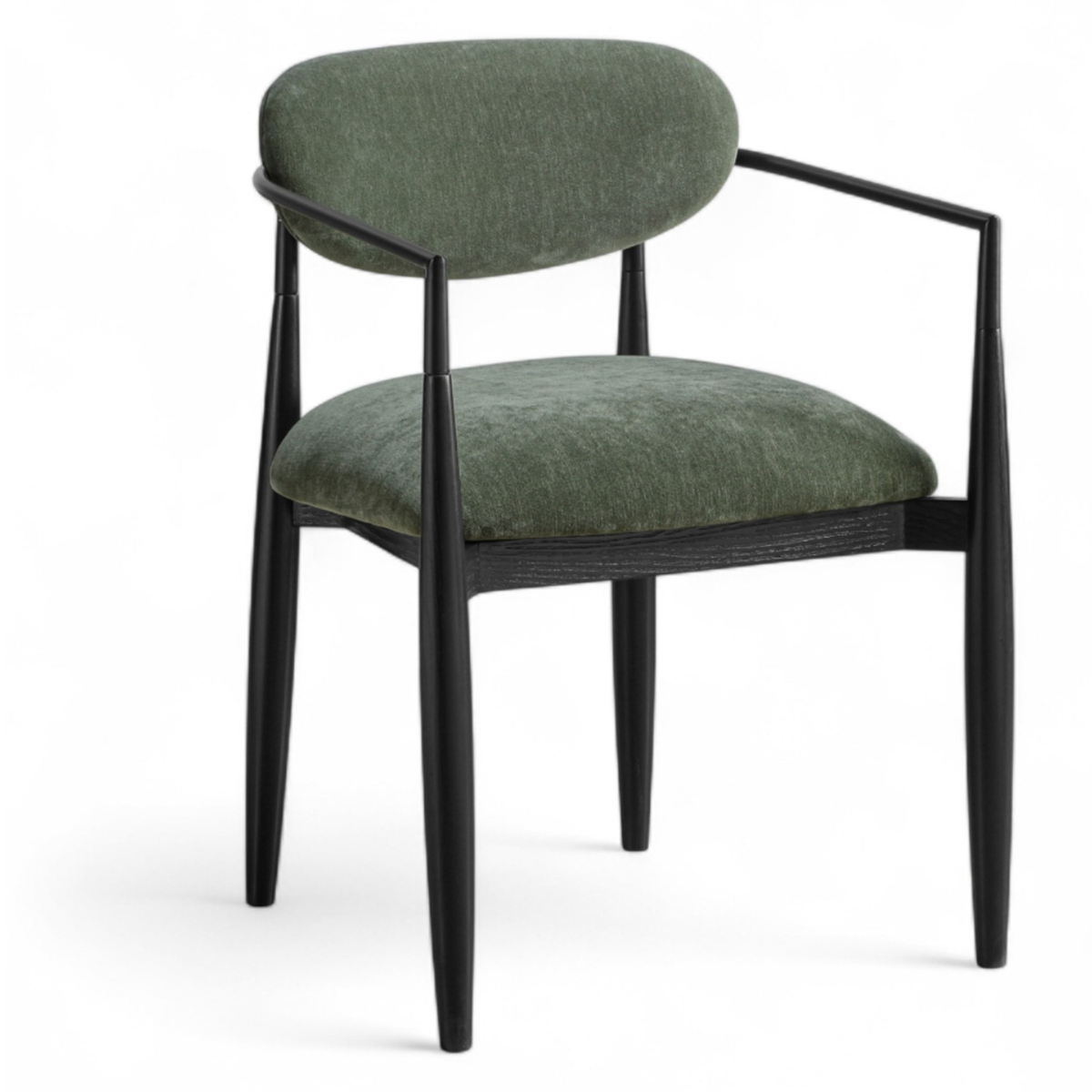 Riccio Olive Performance Fabric Upholstered Dining Arm Chair Set of 2