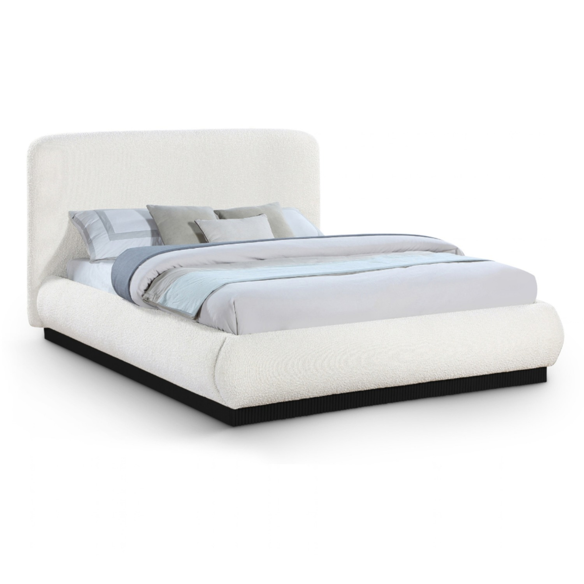 Rigby Cream Boucle Fabric Upholstered Bed