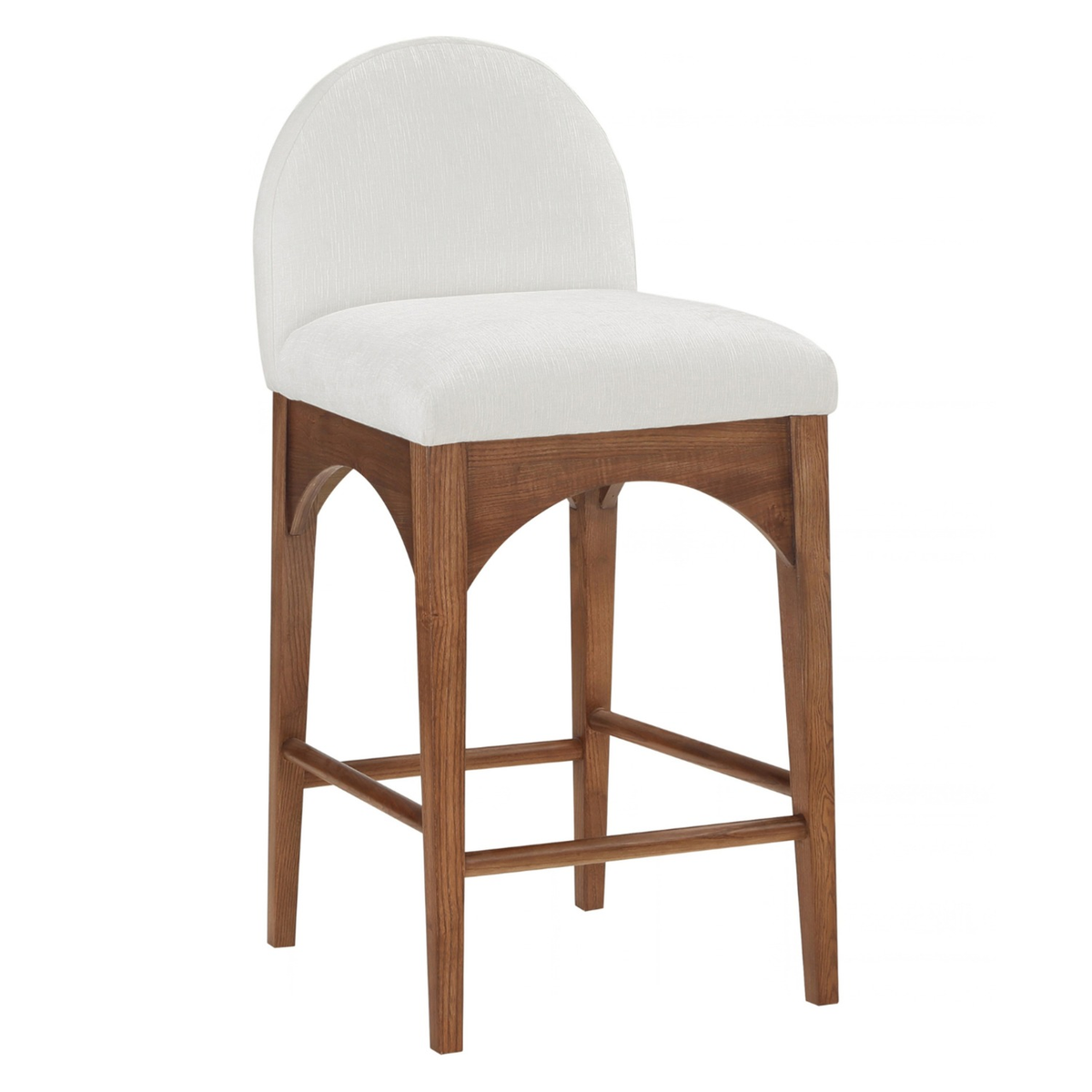 Waldorf Cream Chenille Fabric Upholstered Counter Stool Set of 2