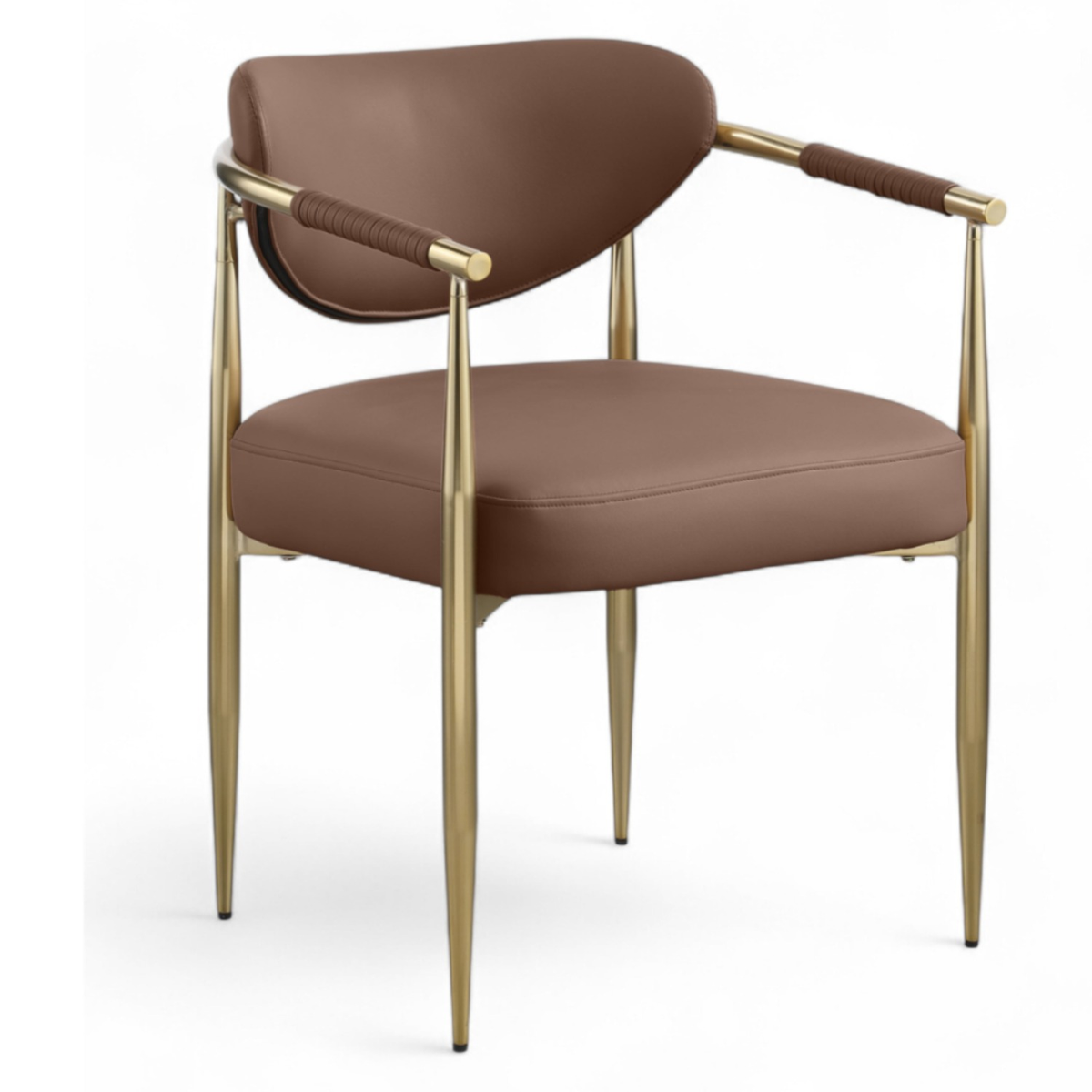 Virella Brown Vegan Leather Upholstered Dining Chair Set of 2