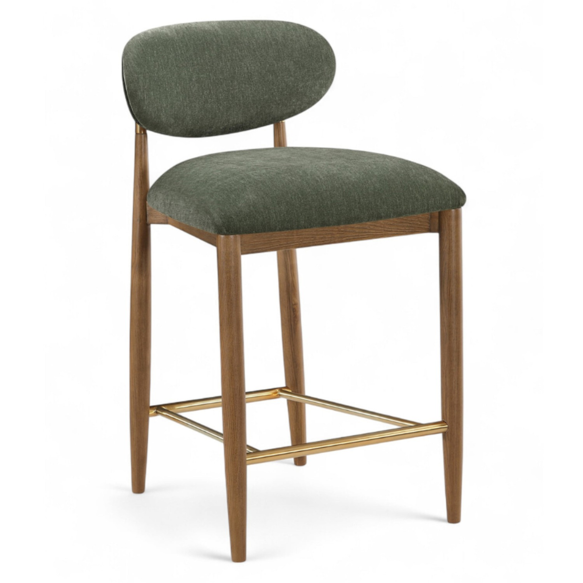 Riccio Olive Performance Fabric Upholstered Stool