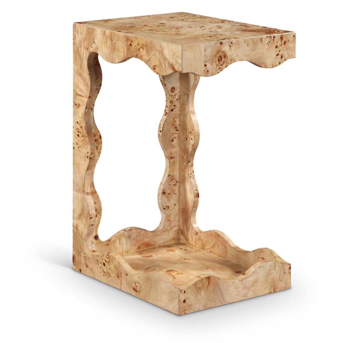Vassa Natural Burl Veneer End Table Set of 2