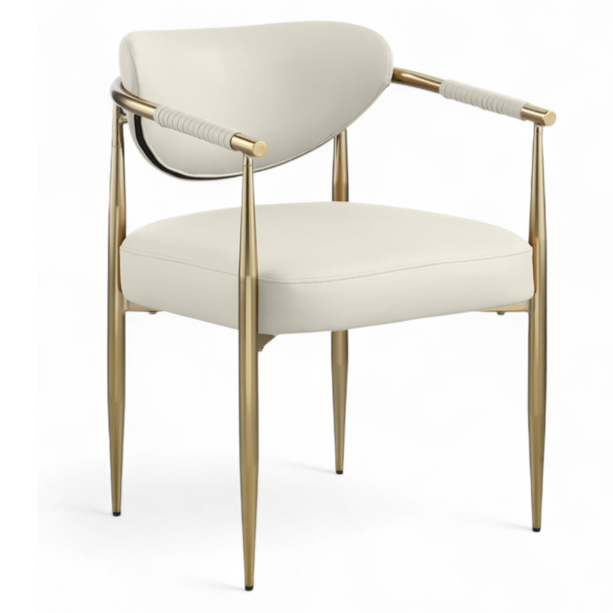 Virella Cream Vegan Leather Upholstered Dining Chair Set of 2