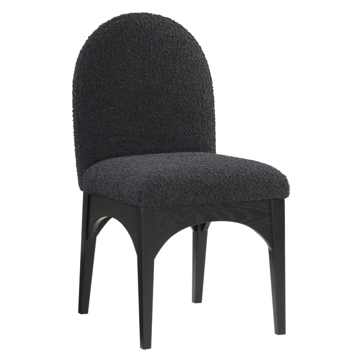 Waldorf Black Boucle Fabric Upholstered Dining Side Chair Set of 2