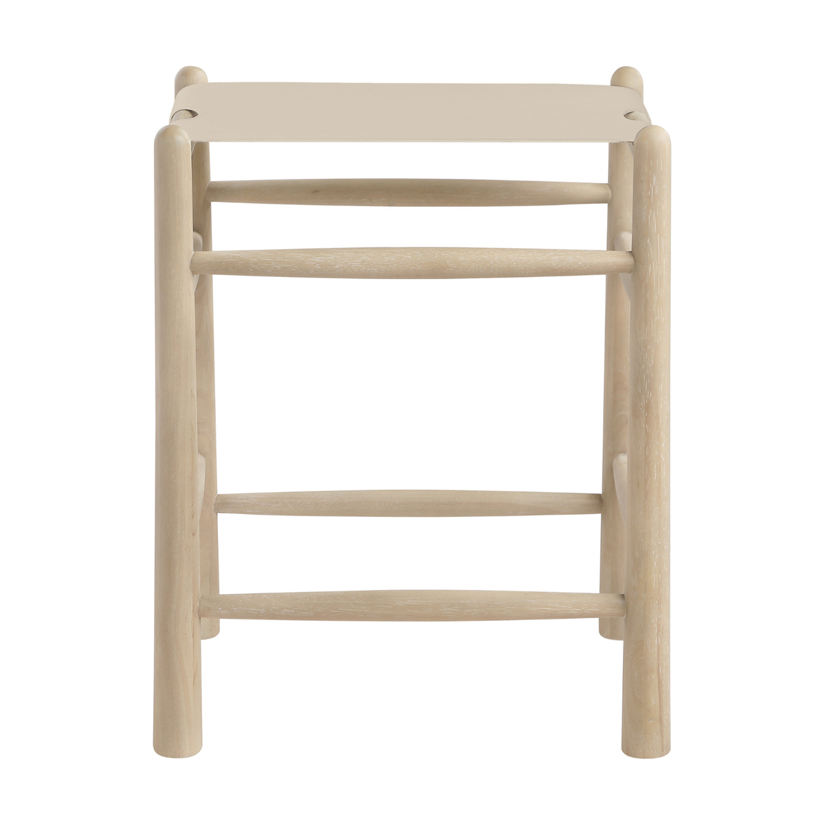 Santos Beige Vegan Leather Upholstered Counter Stool Set of 2