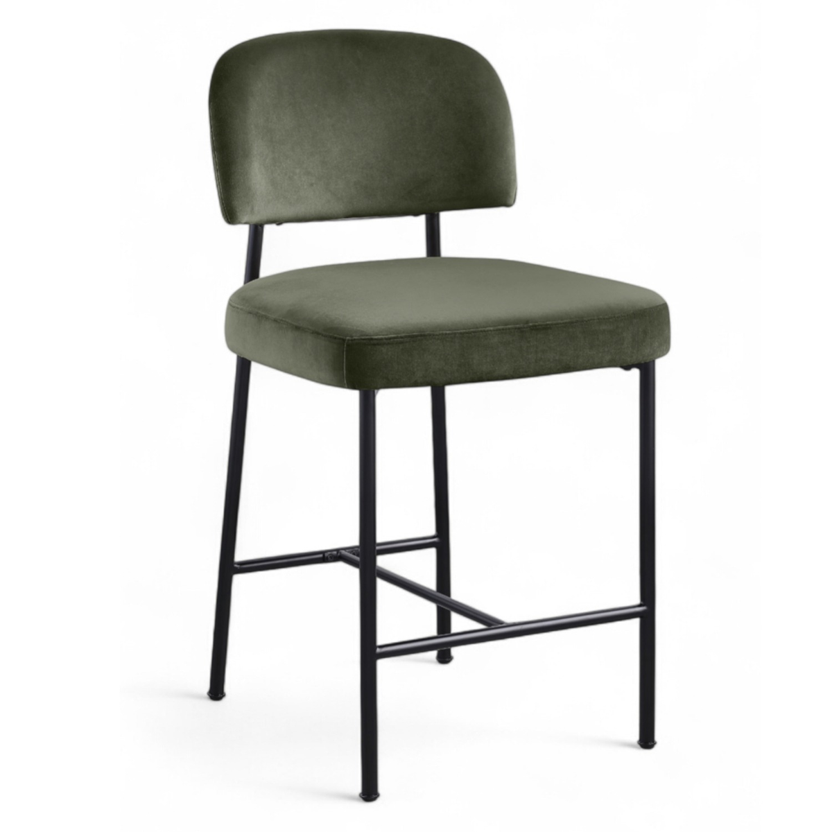 Zarelle Green Performance Fabric Upholstered Counter Stool Set of 2