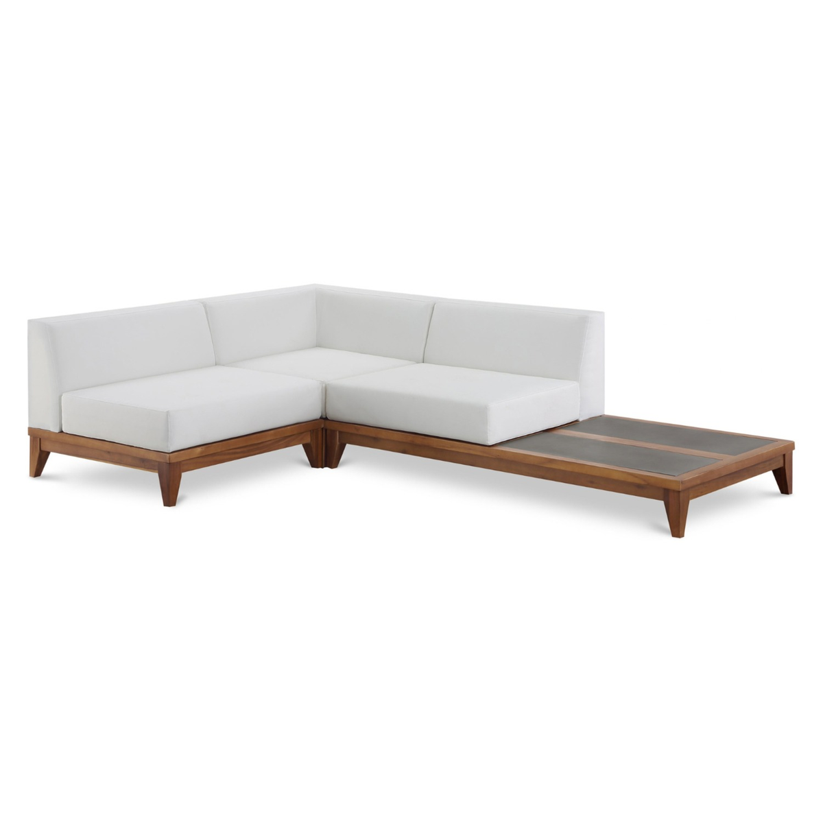 Rio 94" Off White Off White Water Resistant Fabric Upholstered 3pc. Patio Modular Sectional, primary product view