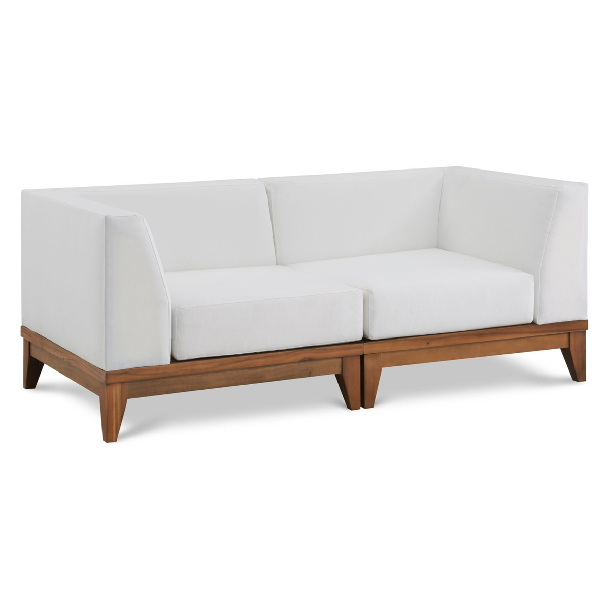 Rio 62in Off White Water Resistant Fabric Upholstered 2 Piece Modular Loveseat